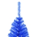 Medio árbol de Navidad artificial con soporte PVC azul 120 cm