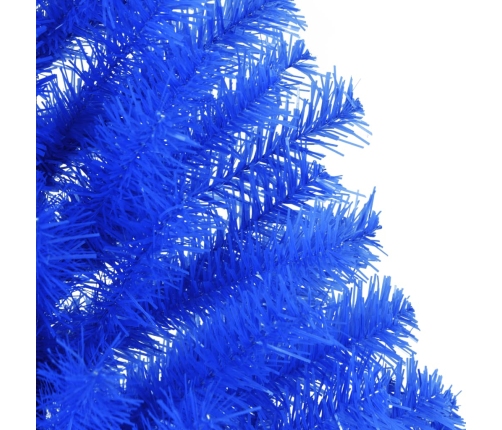 Medio árbol de Navidad artificial con soporte PVC azul 120 cm