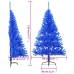 Medio árbol de Navidad artificial con soporte PVC azul 120 cm