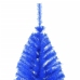 Medio árbol de Navidad artificial con soporte PVC azul 180 cm