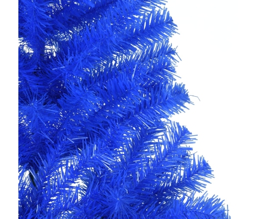 Medio árbol de Navidad artificial con soporte PVC azul 240 cm