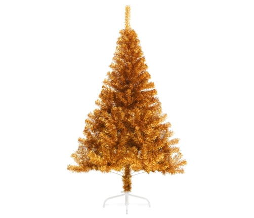 Medio árbol de Navidad artificial con soporte PET dorado 120 cm