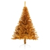 Medio árbol de Navidad artificial con soporte PET dorado 120 cm