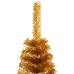 Medio árbol de Navidad artificial con soporte PET dorado 150 cm