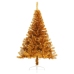 Medio árbol de Navidad artificial con soporte PET dorado 180 cm