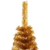 Medio árbol de Navidad artificial con soporte PET dorado 180 cm