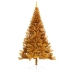 Medio árbol de Navidad artificial con soporte PET dorado 210 cm