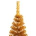 Medio árbol de Navidad artificial con soporte PET dorado 240 cm