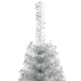 Medio árbol de Navidad artificial con soporte PET plata 240 cm