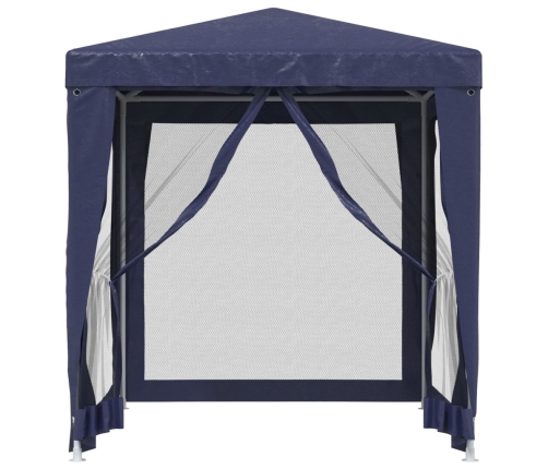 Carpa para fiestas con 4 paredes de malla HDPE azul 2x2 m