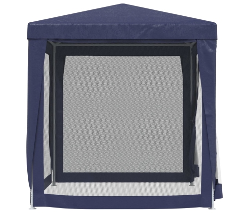 Carpa para fiestas con 4 paredes de malla HDPE azul 2x2 m