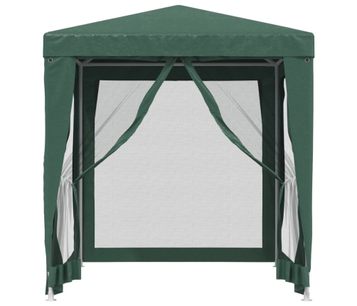 Carpa para fiestas con 4 paredes de malla HDPE verde 2x2 m