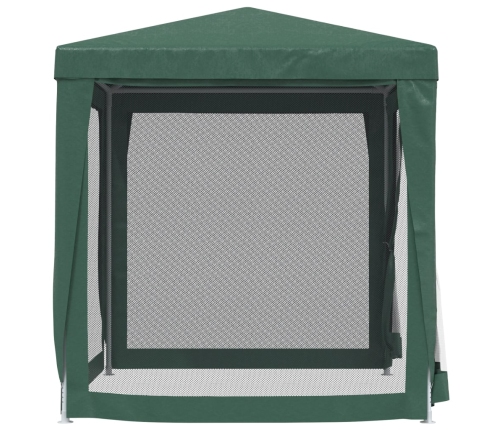 Carpa para fiestas con 4 paredes de malla HDPE verde 2x2 m