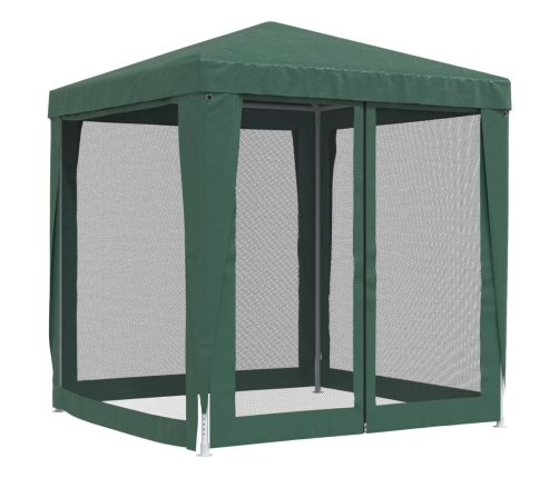 Carpa para fiestas con 4 paredes de malla HDPE verde 2x2 m