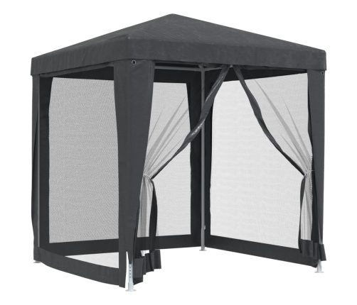 Carpa para fiestas 4 paredes de malla HDPE gris antracita 2x2 m