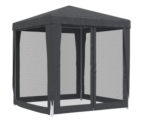 Carpa para fiestas 4 paredes de malla HDPE gris antracita 2x2 m