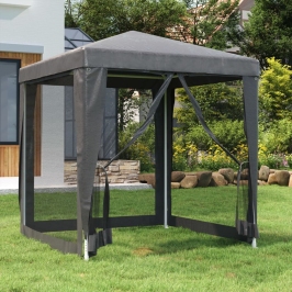 Carpa para fiestas 4 paredes de malla HDPE gris antracita 2x2 m