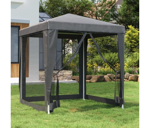 Carpa para fiestas 4 paredes de malla HDPE gris antracita 2x2 m