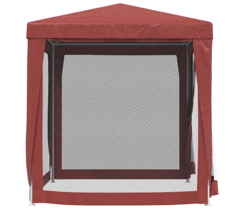 Carpa para fiestas con 4 paredes de malla HDPE rojo 2x2 m