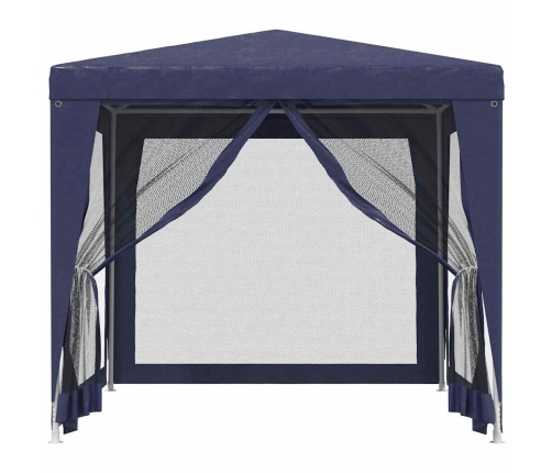 Carpa para fiestas con 4 paredes de malla HDPE azul 2,5x2,5 m