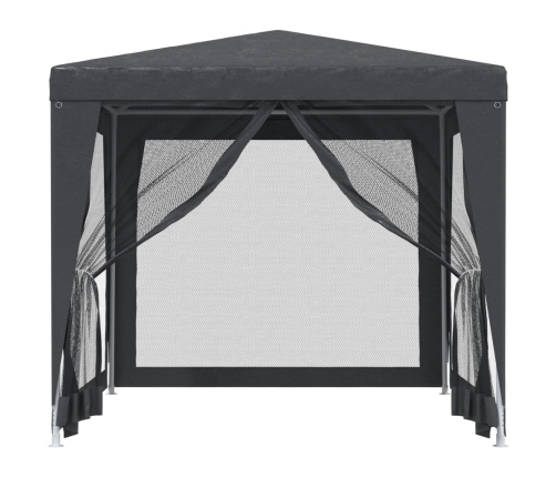 Carpa para fiestas 4 paredes malla HDPE gris antracita 2,5x2,5m