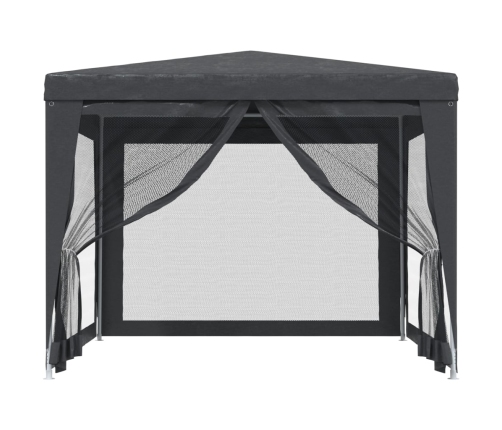 Carpa para fiestas 4 paredes de malla HDPE gris antracita 3x3 m