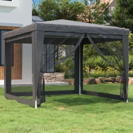 Carpa para fiestas 4 paredes de malla HDPE gris antracita 3x3 m