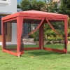 Carpa para fiestas con 4 paredes de malla HDPE rojo 3x3 m