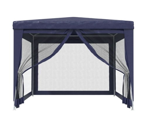 Carpa para fiestas con 4 paredes de malla HDPE azul 3x4 m