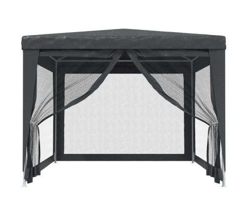 Carpa para fiestas 4 paredes de malla HDPE gris antracita 3x4 m