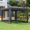 Carpa para fiestas 4 paredes de malla HDPE gris antracita 3x4 m