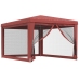 Carpa para fiestas con 4 paredes de malla HDPE rojo 3x4 m