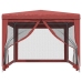 Carpa para fiestas con 4 paredes de malla HDPE rojo 3x4 m