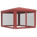 Carpa para fiestas con 4 paredes de malla HDPE rojo 3x4 m