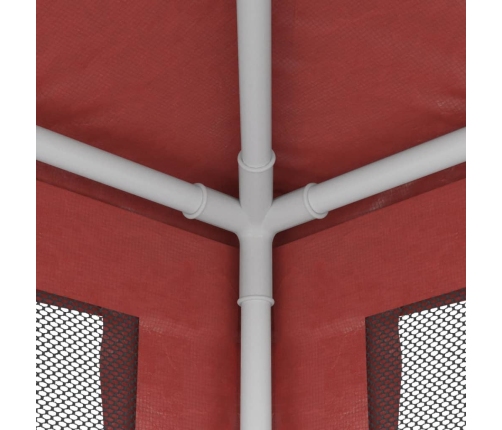 Carpa para fiestas con 4 paredes de malla HDPE rojo 3x4 m
