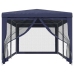 Carpa para fiestas con 6 paredes de malla HDPE azul 3x6 m