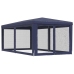 Carpa para fiestas con 6 paredes de malla HDPE azul 3x6 m