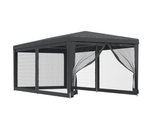 Carpa para fiestas 6 paredes de malla HDPE gris antracita 3x6 m