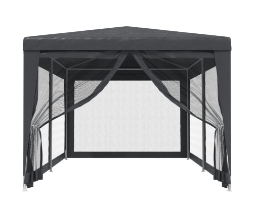 Carpa para fiestas 6 paredes de malla HDPE gris antracita 3x6 m