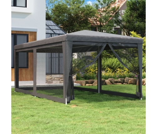 Carpa para fiestas 6 paredes de malla HDPE gris antracita 3x6 m