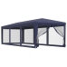 Carpa para fiestas con 8 paredes de malla HDPE azul 3x9 m
