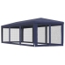 Carpa para fiestas con 8 paredes de malla HDPE azul 3x9 m