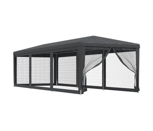 Carpa para fiestas 8 paredes de malla HDPE gris antracita 3x9 m