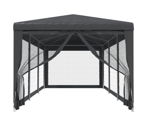 Carpa para fiestas 8 paredes de malla HDPE gris antracita 3x9 m