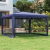 Carpa para fiestas con 4 paredes de malla HDPE azul 4x4 m