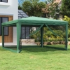 Carpa para fiestas con 4 paredes de malla HDPE verde 4x4 m