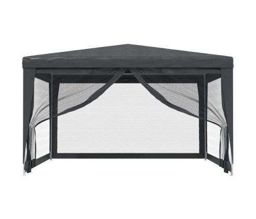 Carpa para fiestas 4 paredes de malla HDPE gris antracita 4x4 m