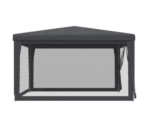 Carpa para fiestas 4 paredes de malla HDPE gris antracita 4x4 m