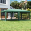 Carpa para fiestas con 6 paredes de malla HDPE verde 6x4 m