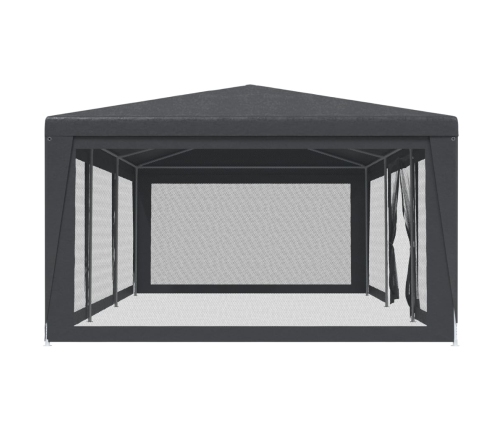 Carpa para fiestas 8 paredes de malla HDPE gris antracita 9x4 m